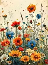 Peinture diamant Fleurs modèle 7588